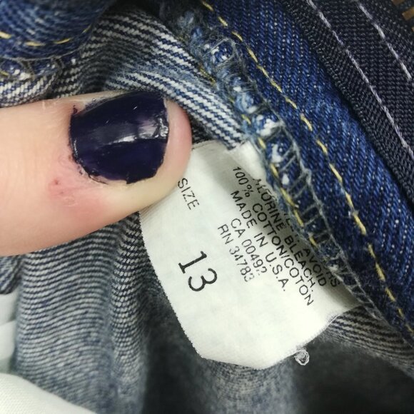 Vintage 90s Lee Denim Knee Length Jean Skirt Size 13 Cotton Slit Western Classic - Picture 2 of 13